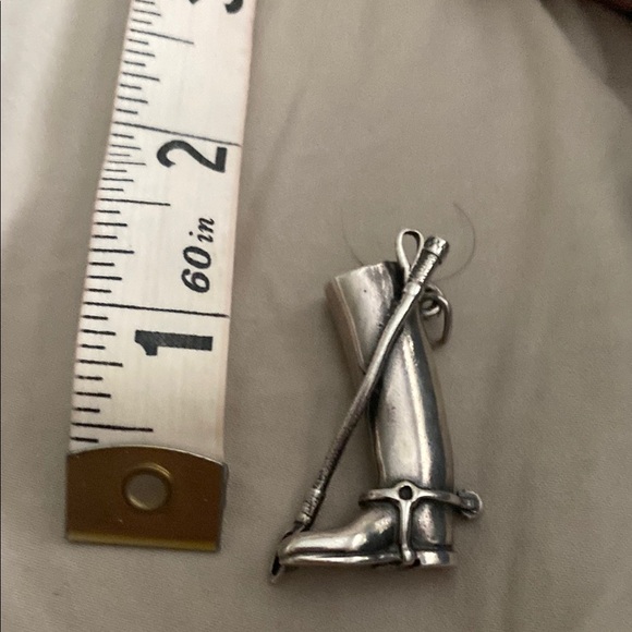 Sterling Silver Riding Boot Pendant 925 - Picture 2 of 3